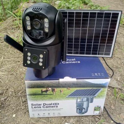 Double Lens Solar powered CCTV camera